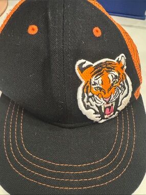 Kids Black and Orange Tiger Patch Baseball Cap
